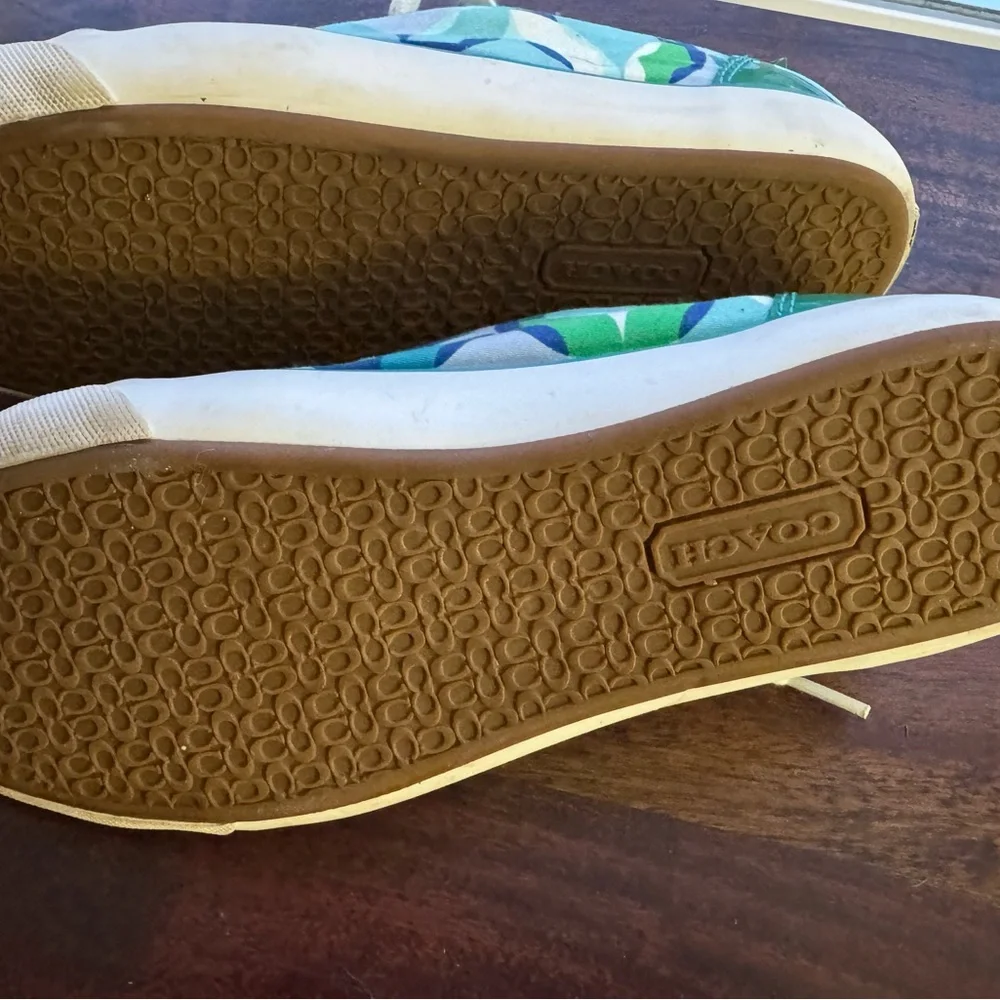 Coach  Teal and Lime Sneakers - Picture 8 of 9